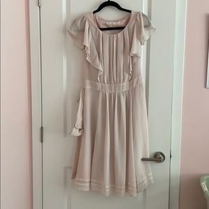 IT MICHAA korean jisoo dusty rose chiffon dress